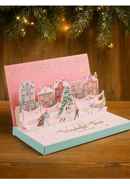 3 Boyutlu Çikolata Kutusu-Yılın En Büyüleyici Hediye Kutusu-Yılbaşı Temalı Çikolata Kutusu