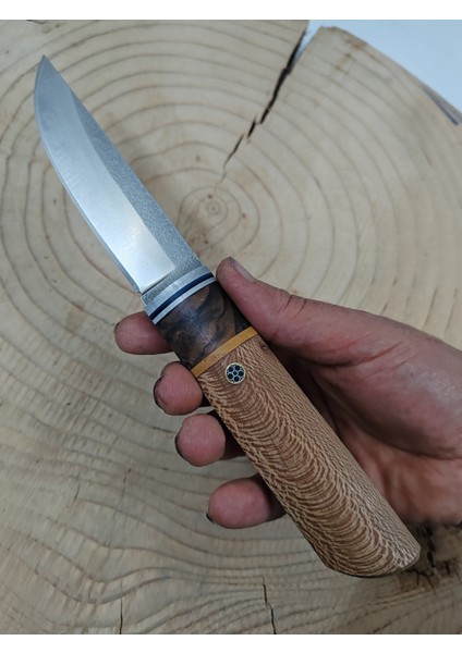 N690 Çelik Puko Kamp Bıçağı Deri Kılıflı Özel Günler Için Erkeklere Kişiselleştirilebiir Hediye