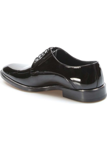 Hakiki Deri Kösele Siyah Rugan Erkek Klasik Ayakkabı 237ma159