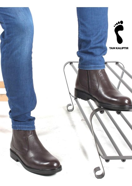 Hakiki Deri Kürklü Erkek Klasik Bot 408KMA123