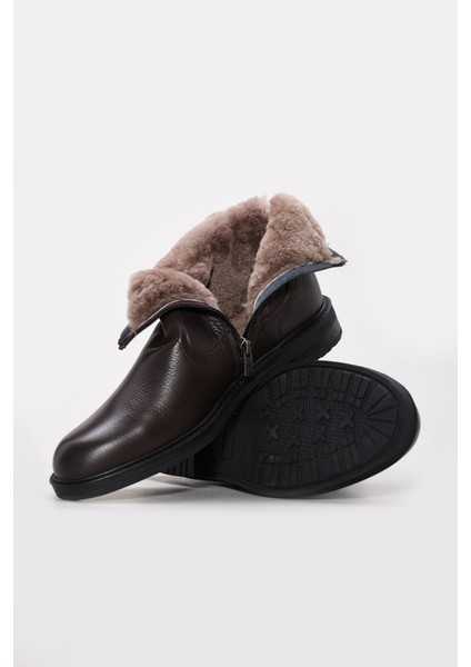Hakiki Deri Kürklü Erkek Klasik Bot 408KMA123