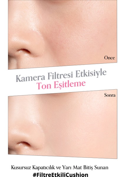 Yarı Mat Bitişli Filtre Etkili Cushion PERIPERA Mood Fit Cover Cushion SPF50+ PA++++(03 Natural Fit)