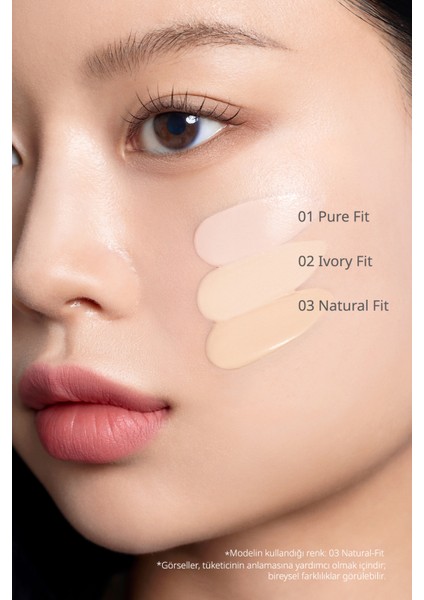 Yarı Mat Bitişli Filtre Etkili Cushion PERIPERA Mood Fit Cover Cushion SPF50+ PA++++(03 Natural Fit)