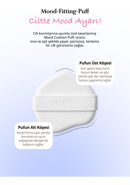 Yarı Mat Bitişli Filtre Etkili Cushion PERIPERA Mood Fit Cover Cushion SPF50+ PA++++(03 Natural Fit)