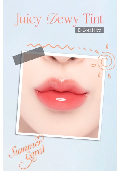 Yoğun Parlaklık ve Canlı Renkler Sunan Kalıcı Tint Dasıque Juicy Dewy Tint (#13 Coral Fizz)