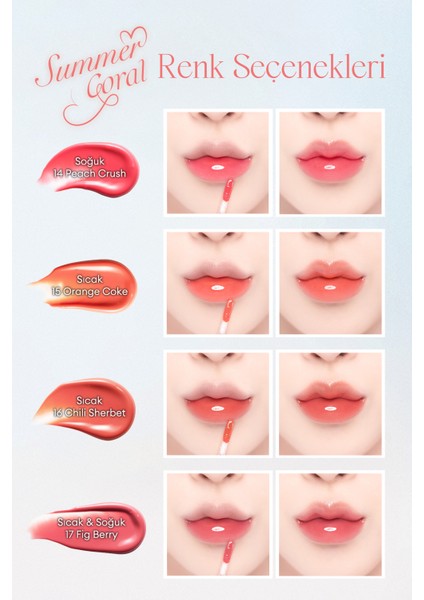 Yoğun Parlaklık ve Canlı Renkler Sunan Kalıcı Tint Dasıque Juicy Dewy Tint (#13 Coral Fizz)