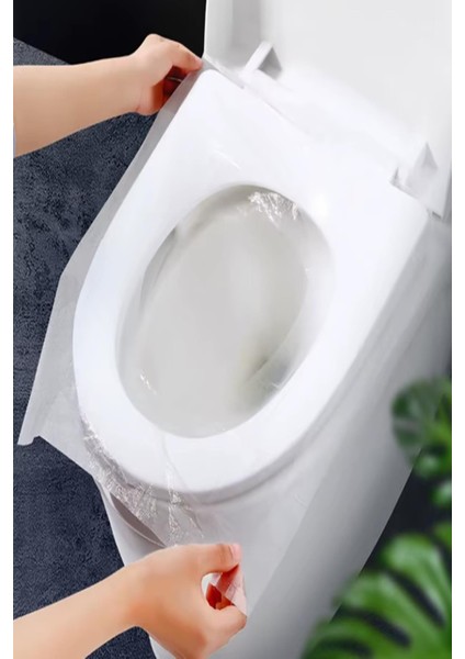 50 Adet Klozet Kapağı Kılıfı Hijyenik Seyahat Tek Kullanımlık Klozet Wc Örtüsü