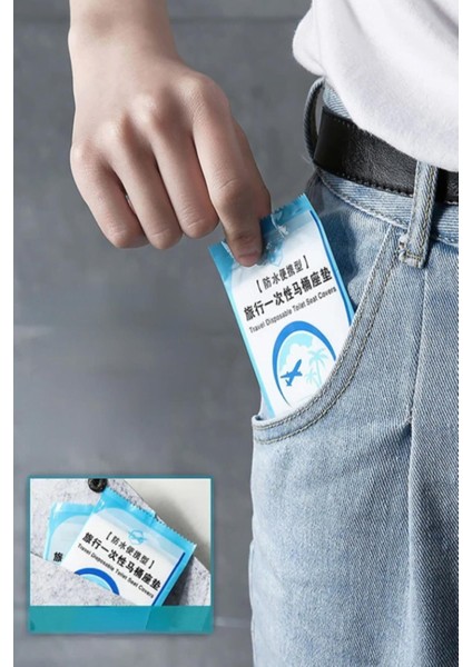 50 Adet Klozet Kapağı Kılıfı Hijyenik Seyahat Tek Kullanımlık Klozet Wc Örtüsü