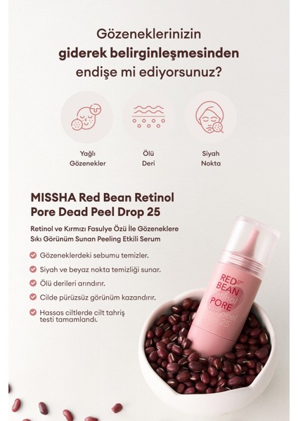 Retinol ve Kırmızı Fasulye Özlü, Peeling Serum Red Bean Retinol Pore Dead Peel Drop 25