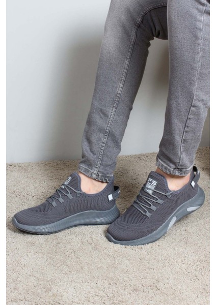 Unisex Sneaker Günlük Rahat Esnek Spor Koşu Yürüyüş Fileli Hafif Ayakkabı Füme 925xa44