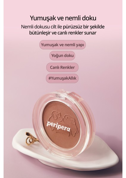 Yumuşak ve Nemli Dokulu Allık PERIPERA Pure Blushed Sunshine Cheek (#25 Maple Cream) (Tteok Recipe)