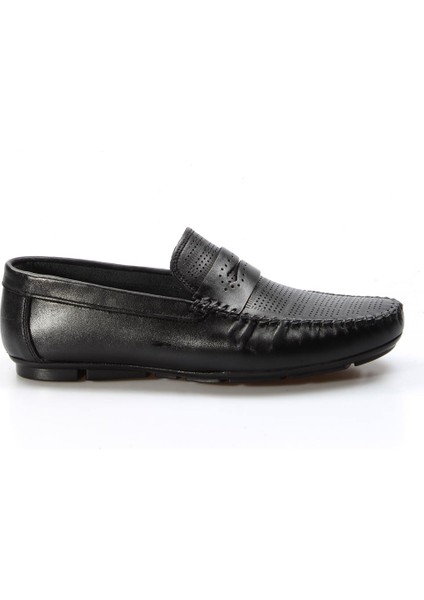 Hakiki Deri Siyah Erkek Loafer Ayakkabı 858ma411