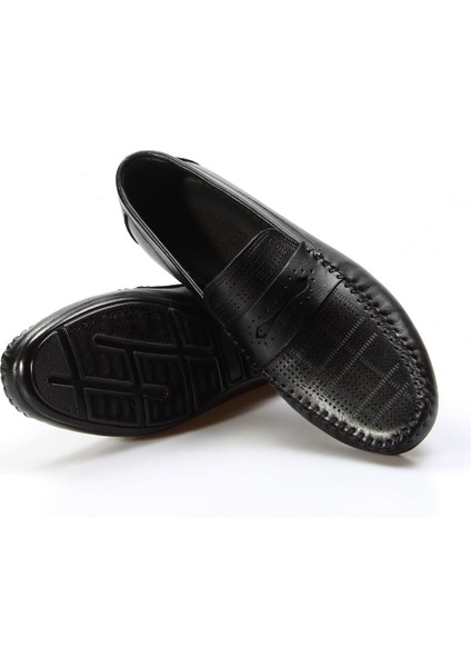 Hakiki Deri Siyah Erkek Loafer Ayakkabı 858ma411
