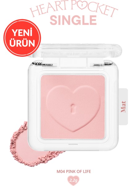 Kişiselleştirilebilir Mat Tekli Far PERIPERA Heart Pocket Single (M04 Pink Of Life)