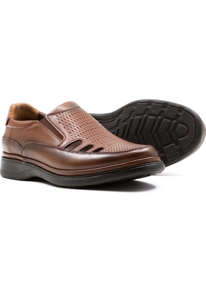 Hakiki Deri Ortopedik Taba Erkek Klasik Sandalet 662ma118kt