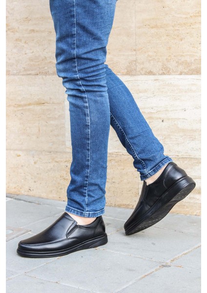 Hakiki Deri Ortopedik Siyah Erkek Casual Ayakkabı 815ma1301 indirimleri