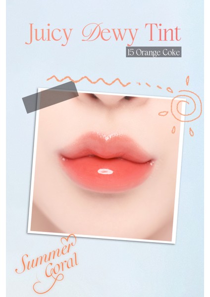 Yoğun Parlaklık ve Canlı Renkler Sunan Kalıcı Tint Dasıque Juicy Dewy Tint (#15 Orange Coke)