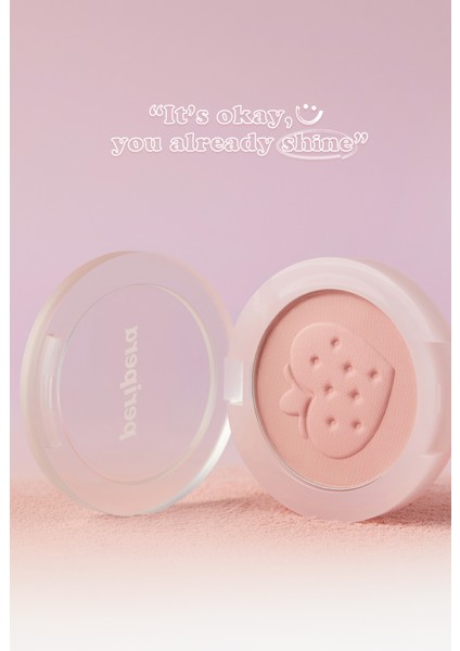 Pastel Tonlarda Sebum Dengeleyici Toz Allık Perıpera Pure Blushed Sunshine Cheek (26 Fluffy Berry)