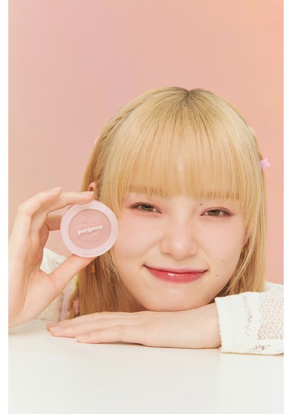 Pastel Tonlarda Sebum Dengeleyici Toz Allık Perıpera Pure Blushed Sunshine Cheek (26 Fluffy Berry)