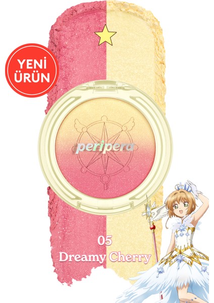 Işıltılı, Iki Tonlu Highlighter Allık Perıpera Pure Blushed Custom Cheek 005 Dreamy Cherry