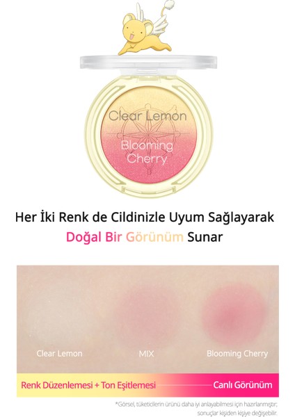 Işıltılı, Iki Tonlu Highlighter Allık Perıpera Pure Blushed Custom Cheek 005 Dreamy Cherry