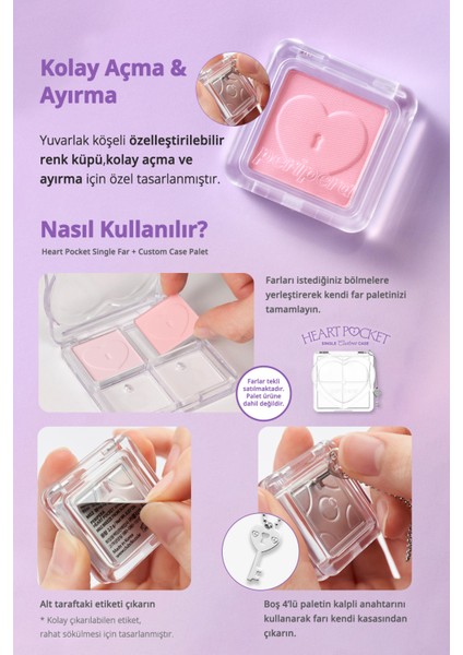 Kişiselleştirilebilir Mat Tekli Far PERIPERA Heart Pocket Single (M03 Honorary Peach)