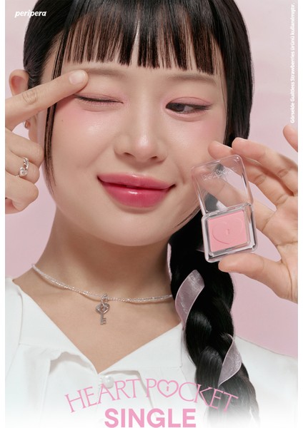 Kişiselleştirilebilir Mat Tekli Far PERIPERA Heart Pocket Single (M03 Honorary Peach)
