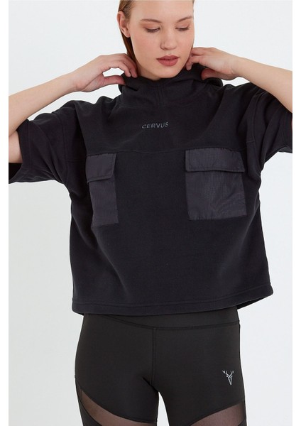 Kapşonlu Sweatshirt Polar Kısa Kollu T-Shirt