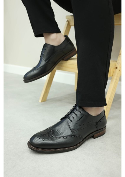 Hakiki Deri Siyah Erkek Klasik Ayakkabı 701ma08-3 indirimleri