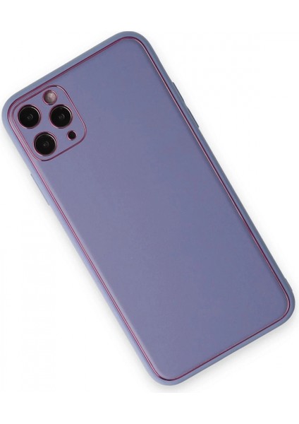iPhone 11 Pro Max Kılıf Coco Deri Silikon Kapak - Açık Lila (K95) fiyatları