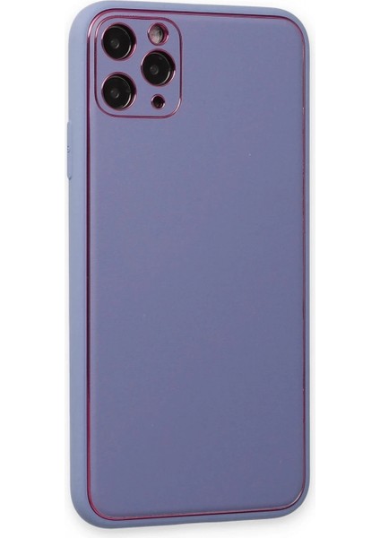 iPhone 11 Pro Max Kılıf Coco Deri Silikon Kapak - Açık Lila (K95) modelleri