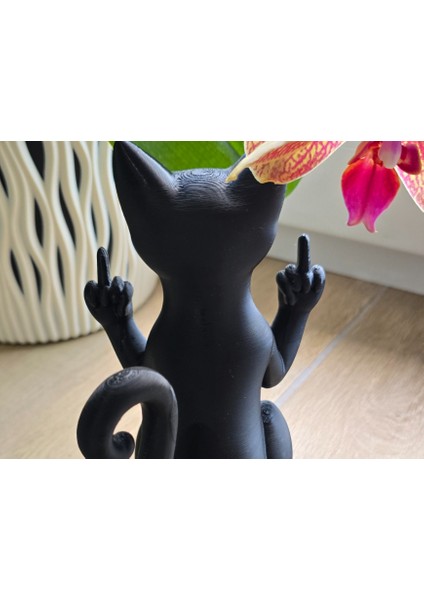 Orta Parmak Çeken Kedi Figür & Eğlence Amaçlı & Komik Figür 15 cm fiyatları