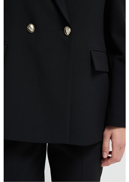 Kruvaze Uzun Kol Ceket Siyah 11933656023 fiyatları