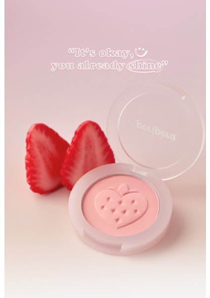 Pastel Tonlarda Sebum Dengeleyici Toz Allık Perıpera Pure Blushed Sunshine Cheek 27 Strawberry Pink