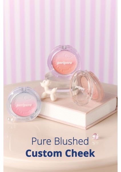 Doğal Görünüm Sunan İki Tonlu Pudra Allık PERIPERA Pure Blushed Custom Cheek 002 Fluffy Peach