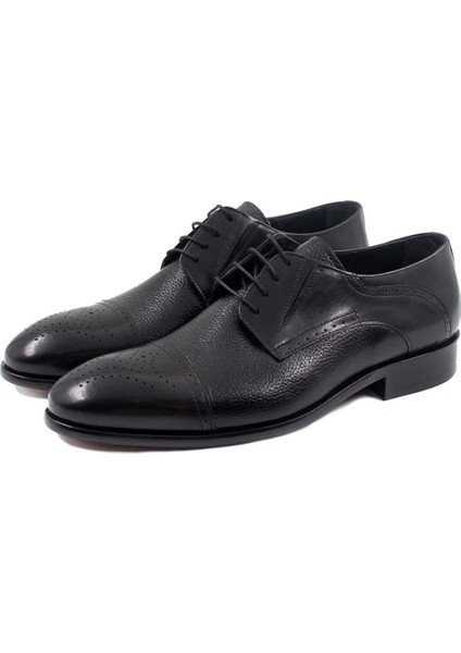 Erkek Deri Casual Klasik Kösele Ayakkabı Siyah 237ma574