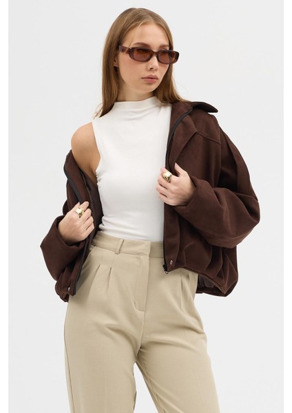 Oversıze Kadın Süet Ceket Trend Bomber Süet Ceket indirimleri