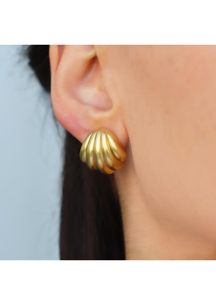 Istiridye Bombeli Gold Gümüş Küpe fiyatları