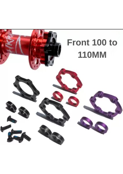 Bisiklet 15X100 To 15X110 Boost Göbek Dönüştürücü Adaptör Ön Göbek Mor