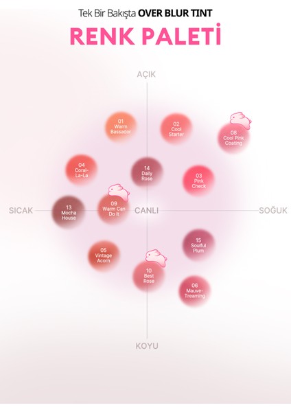 Gün Boyu Kalıcı Pürüzsüz Matlık Sunan Tint PERIPERA Over Blur Tint (003 Pink Check)
