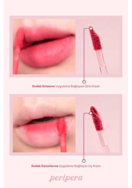 Gün Boyu Kalıcı Pürüzsüz Matlık Sunan Tint PERIPERA Over Blur Tint (003 Pink Check)