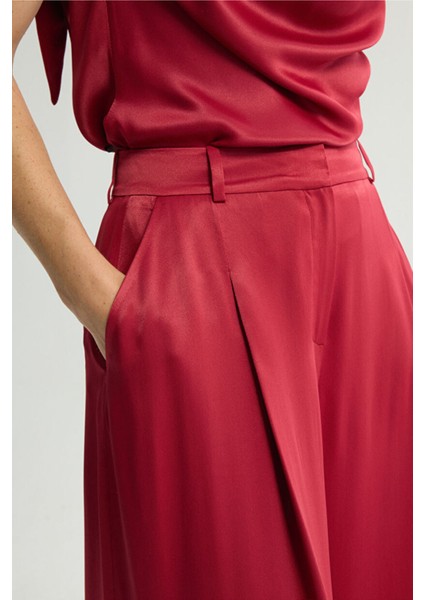Pileli Geniş Paça Pantolon Bordo 153L9500002 fiyatları