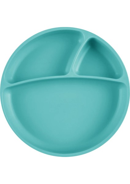 Porsiyon Vakum Tabanlı Silikon Tabak Aqua Green