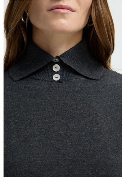 Dik Yaka Triko Bluz Antrasit 11545647000 fiyatları