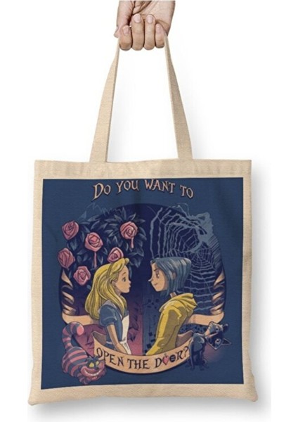 Coraline Alice Bez Çanta Uzun Saplı Alışveriş Çantası Plaj Çantası