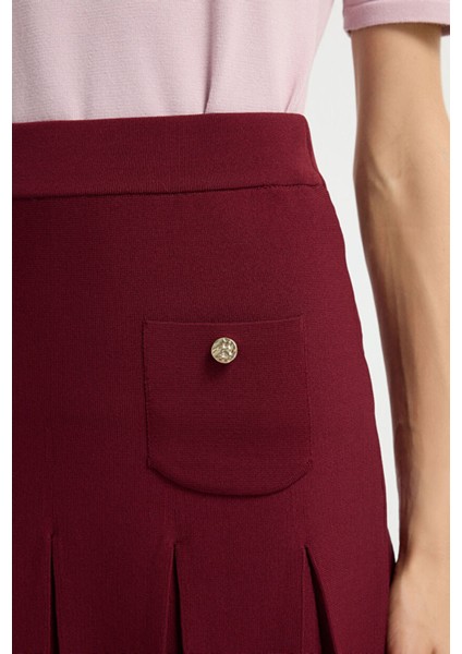 Pilise Detaylı Triko Etek Bordo 12745592000 fiyatları