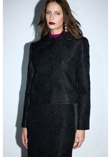 Jakarlı Ceket Siyah 11945986000 fırsatları