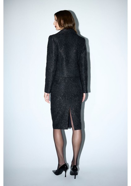 Jakarlı Ceket Siyah 11945986000