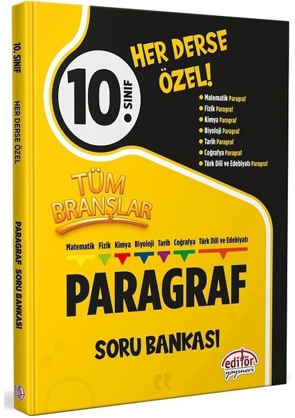 Editör 10. Sınıf Tüm Branşlar Paragraf Soru Bankası Editör Yayınları