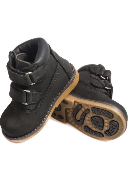 Hakiki Deri Siyah Nubuk Bebek Worker Bot 006sba1001